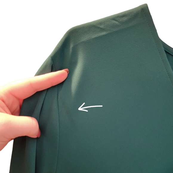 Eloquii Twist-Front Peplum Blouse Top Size 18 Kelly Green Surplice Snap-Front - Picture 11 of 12